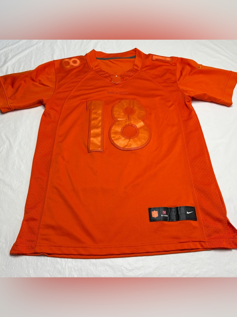 NFL Denver Broncos Peyton Manning #18 Orange Jersey Menโs Small